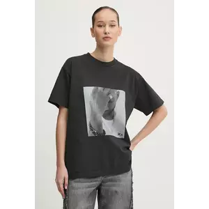 K+LUSHA tricou din bumbac femei, culoarea negru, KLM54001TJ006PX imagine