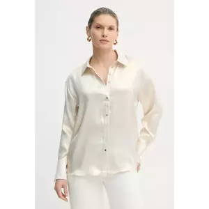 Morgan camasa femei, culoarea auriu, cu guler clasic, relaxed imagine