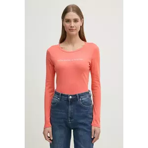 United Colors of Benetton longsleeve din bumbac culoarea violet, 3GA2E16G0 imagine