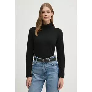 United Colors of Benetton pulover din amestec de lână culoarea negru, light, cu guler, 1035D2551 imagine