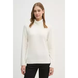 United Colors of Benetton pulover din amestec de lână culoarea bej, light, cu guler, 1035D2551 imagine