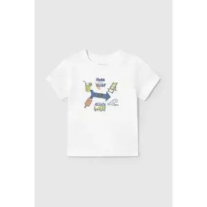 Mayoral tricou de bumbac pentru copii culoarea alb, cu imprimeu, 1064 imagine