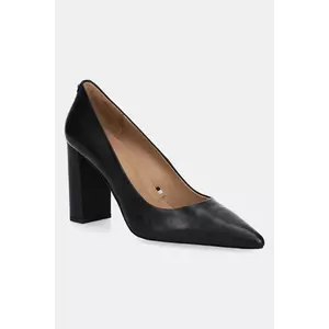 BOSS pantofi de piele Janet culoarea negru, cu toc drept, 50543557 imagine