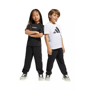 adidas pantaloni de trening din bumbac pentru copii culoarea negru, cu imprimeu, JC9754 imagine