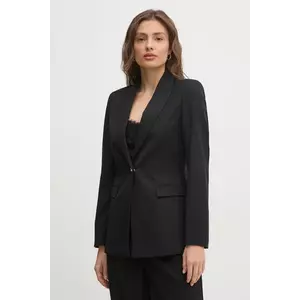 United Colors of Benetton sacou din lână culoarea negru, un singur rand de nasturi, uni, 27UPDW02L imagine