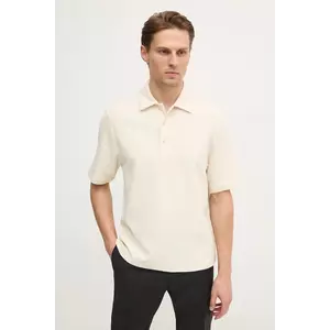 Filippa K polo de bumbac culoarea bej, neted, 31560 imagine