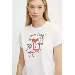 Abercrombie & Fitch tricou din bumbac femei, culoarea alb, KI157-4343 imagine