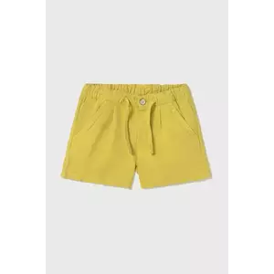 Mayoral pantaloni scurți din amestec de in pentru copii culoarea galben, talie reglabila, 1247 imagine