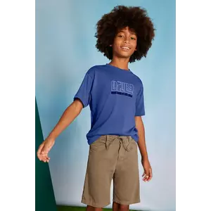 Mayoral pantaloni scurți din bumbac pentru copii culoarea maro, talie reglabila, 6205 imagine