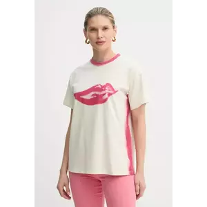 MAX&Co. tricou din bumbac x DC femei, culoarea bej, 2518971011200 imagine