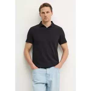 Filippa K tricou polo barbati, culoarea negru, neted, 28909 imagine