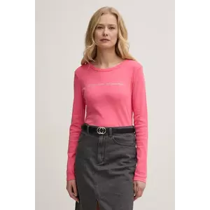 United Colors of Benetton longsleeve din bumbac culoarea violet, 3GA2E16G0 imagine