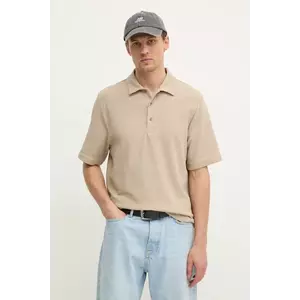 Filippa K polo de bumbac culoarea bej, neted, 31560 imagine