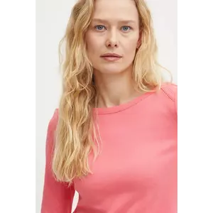 United Colors of Benetton longsleeve din bumbac culoarea roz, 3GA2E16A1 imagine