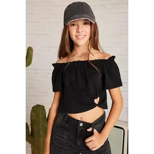 Mayoral tricou de bumbac pentru copii culoarea negru, decolteu spaniol, 6028 imagine