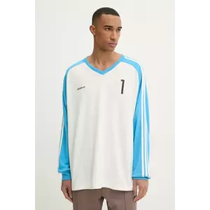 adidas Originals longsleeve JERSEY barbati, culoarea bej, modelator, JC8374 imagine