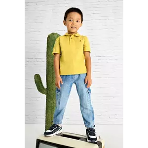 Mayoral tricouri polo din bumbac pentru copii culoarea galben, neted, 3109 imagine