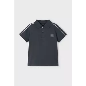 Mayoral tricouri polo din bumbac pentru copii culoarea negru, neted, 3108 imagine