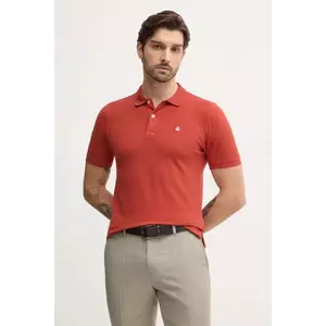United Colors of Benetton tricou polo barbati, culoarea portocaliu, neted, 3WG9U301Z imagine