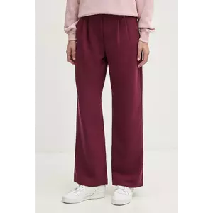Abercrombie & Fitch pantaloni femei, culoarea bordo, drept, high waist, KI156-4475 imagine