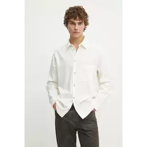 Won Hundred camasa din bumbac barbati, culoarea bej, cu guler clasic, relaxed, 3390-14269 imagine