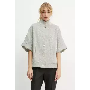 Bruuns Bazaar geaca din amestec de lana culoarea gri, de tranzitie, oversize, BBW4198 imagine