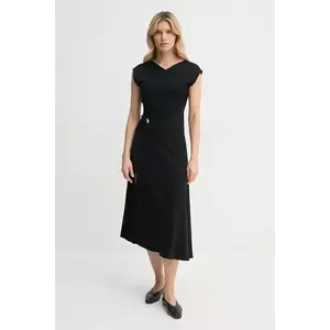 A.L.C. rochie culoarea negru, midi, evazată, 6DRES02428 imagine