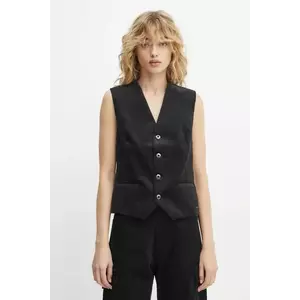 G-Star vestă de catifea culoarea negru, un singur rand de nasturi, D25290-D727 imagine