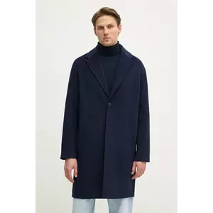 FROM FUTURE palton de lana culoarea albastru marin, de tranzitie, oversize, MOU01372 imagine