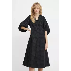 Stine Goya rochie culoarea negru, midi, evazată, SG-PS25-D061-2307 imagine