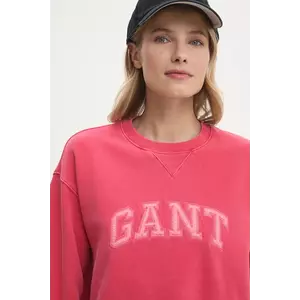 Gant hanorac de bumbac femei, culoarea roz, cu imprimeu, 4200555 imagine