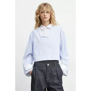 Bluza cu maneca scurta pentru femei, cu nasturi si guler imagine