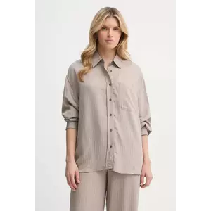 American Vintage camasa femei, culoarea bej, cu guler clasic, relaxed, OKY06BE25 imagine