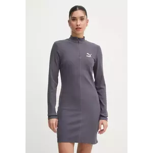 Puma rochie culoarea gri, mini, mulată, 626634 imagine