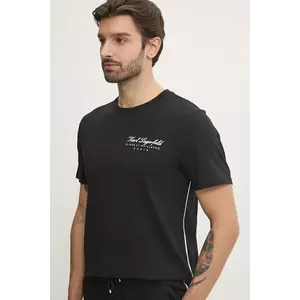 Karl Lagerfeld tricou din bumbac barbati, culoarea negru, cu imprimeu, A1M44017 imagine