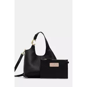 Coccinelle poseta de piele culoarea negru, E1 SHA 58 01 01 imagine