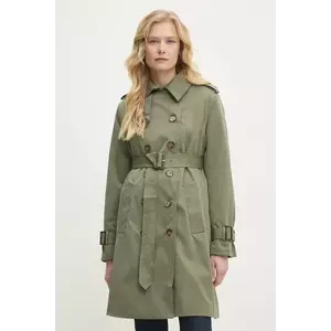 Answear Lab trenci femei, culoarea verde, de tranzitie, cu doua randuri de nasturi imagine