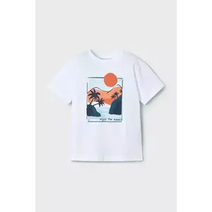 Mayoral tricou de bumbac pentru copii culoarea alb, cu imprimeu, 3034 imagine