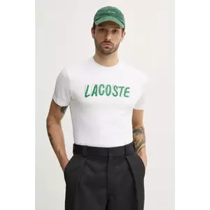 Lacoste tricou barbati, culoarea bej, cu imprimeu, TH8916 imagine