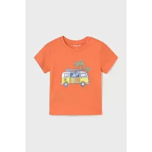 Mayoral tricou de bumbac pentru copii culoarea portocaliu, cu imprimeu, 1063 imagine