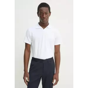 Filippa K tricou polo barbati, culoarea bej, neted, 29231 imagine