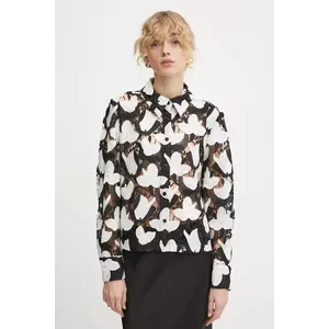 Bruuns Bazaar camasa femei, culoarea negru, cu guler clasic, regular, BBW4250 imagine