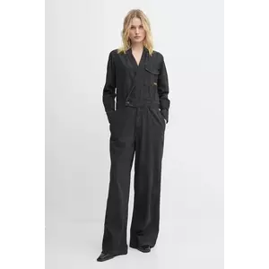 G-Star salopetă jeans culoarea negru, bumbac, cu decolteu in v, D25317-D540 imagine