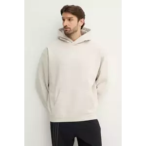 adidas Originals hanorac de bumbac pentru copii Essential bărbați, culoarea bej, cu glugă, uni, JD3299 imagine