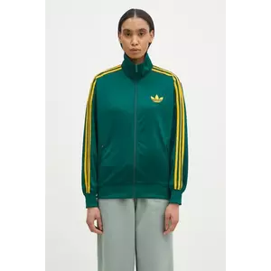 adidas Originals bluză Firebird femei, culoarea verde, cu imprimeu, JP2299 imagine