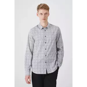 Medicine camasa barbati, culoarea alb, cu guler clasic, regular imagine