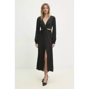Answear Lab rochie culoarea negru, midi, evazată imagine