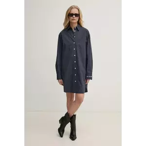 ZADIG&VOLTAIRE rochie din bumbac culoarea bleumarin, mini, oversize, WWDR02517 imagine