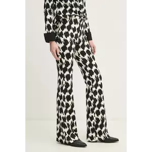 DIANE VON FURSTENBERG pantaloni femei, culoarea negru, evazati, high waist, DVFPL4S002 imagine