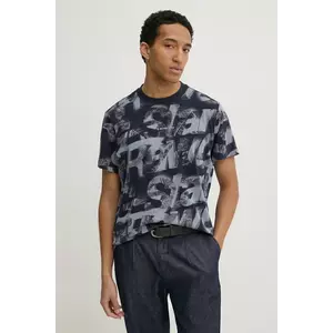 G-Star tricou din bumbac bărbați, culoarea bleumarin, cu imprimeu, D26290-C338 imagine